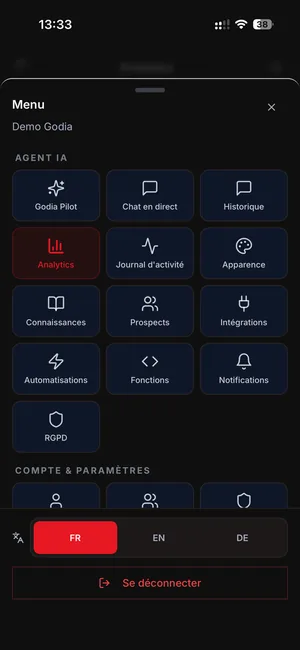 Godia app, screen 3
