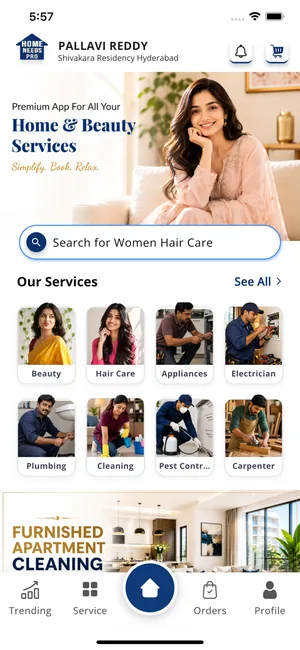 Home Needs Pro app, screen 1