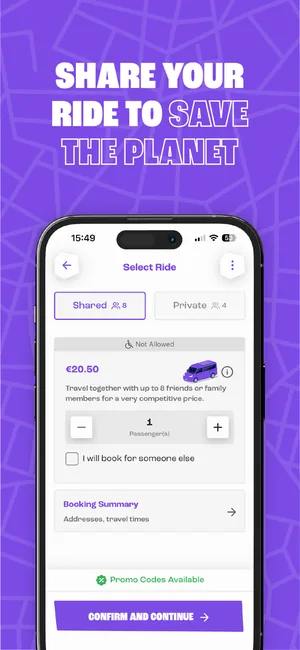 LetzRide app, screen 3