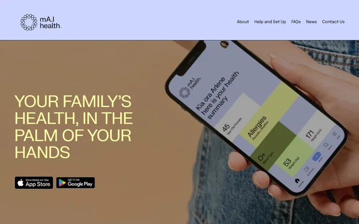 mA.I Health website, home page