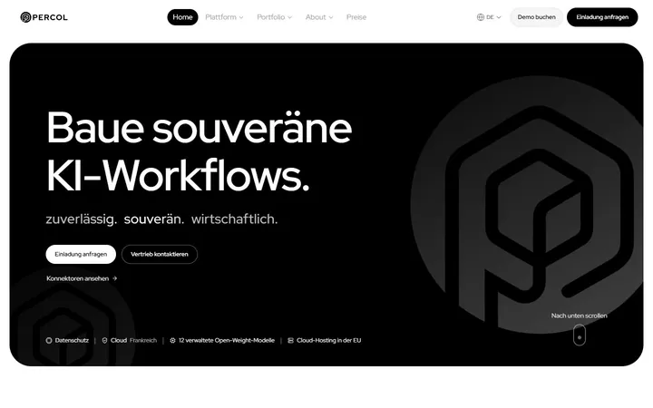 Percol website, home page