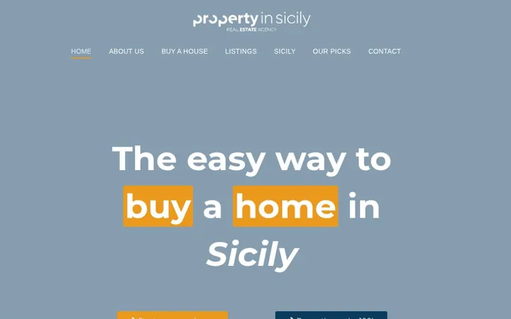 Property in Sicily website, home page