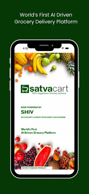 Satvacart app, screen 1