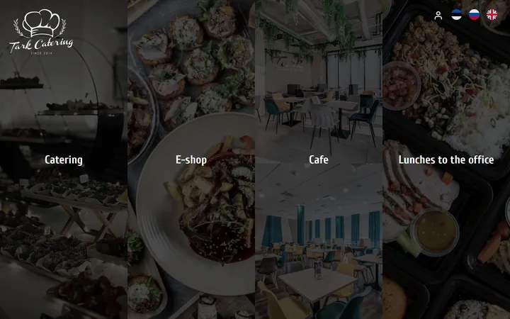 Tark Catering website, home page